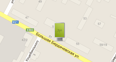  ул. Бердичевская №2 (кафе "Рудь", Педуниверситет)